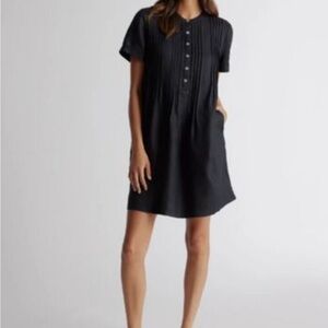 NWOT quince black linen swing dress